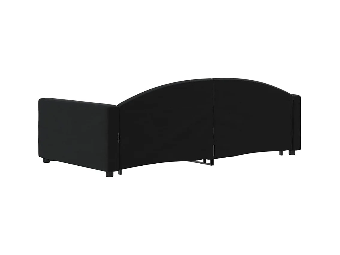 Lit de jour avec gigogne sans matelas noir 100x200 cm