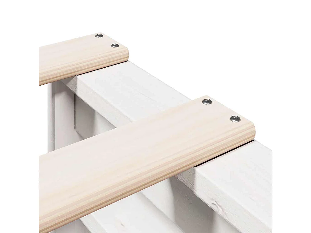 Letto libreria senza materasso bianco 140x190 cm in legno massello di pino