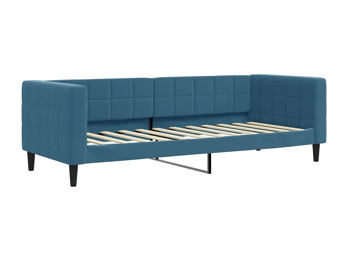 Lit de repos sans matelas bleu 80x200 cm velours