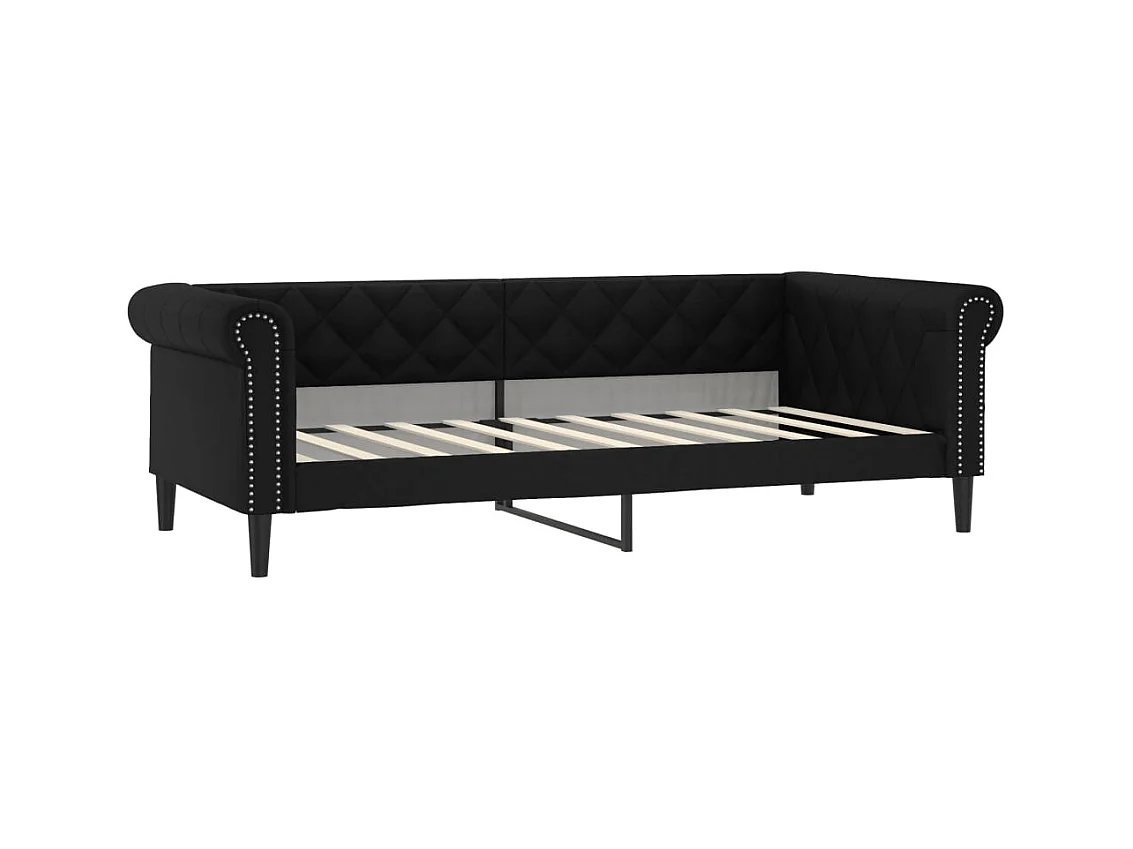 Lit de jour sans matelas noir 90x190 cm similicuir