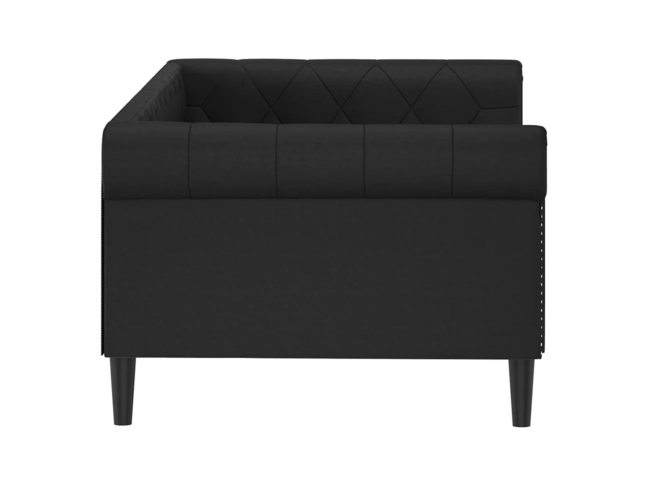 Lit de jour sans matelas noir 90x190 cm similicuir