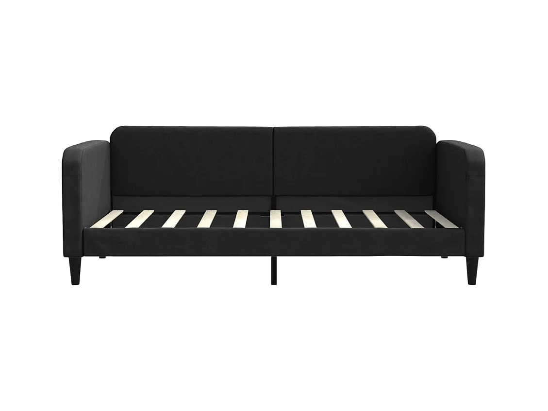 Divano letto senza materasso in tessuto nero 90x190 cm