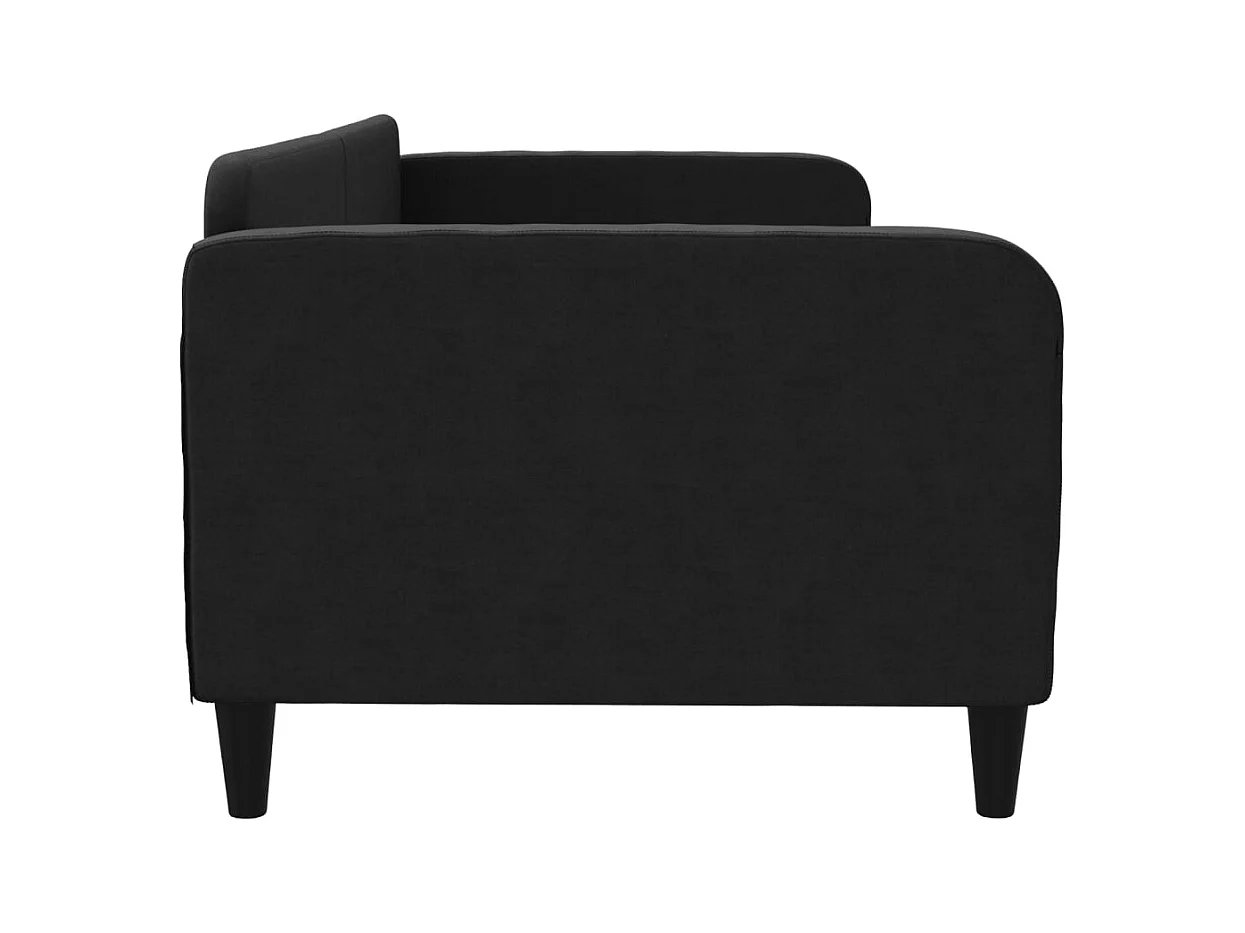 Divano letto senza materasso in tessuto nero 90x190 cm