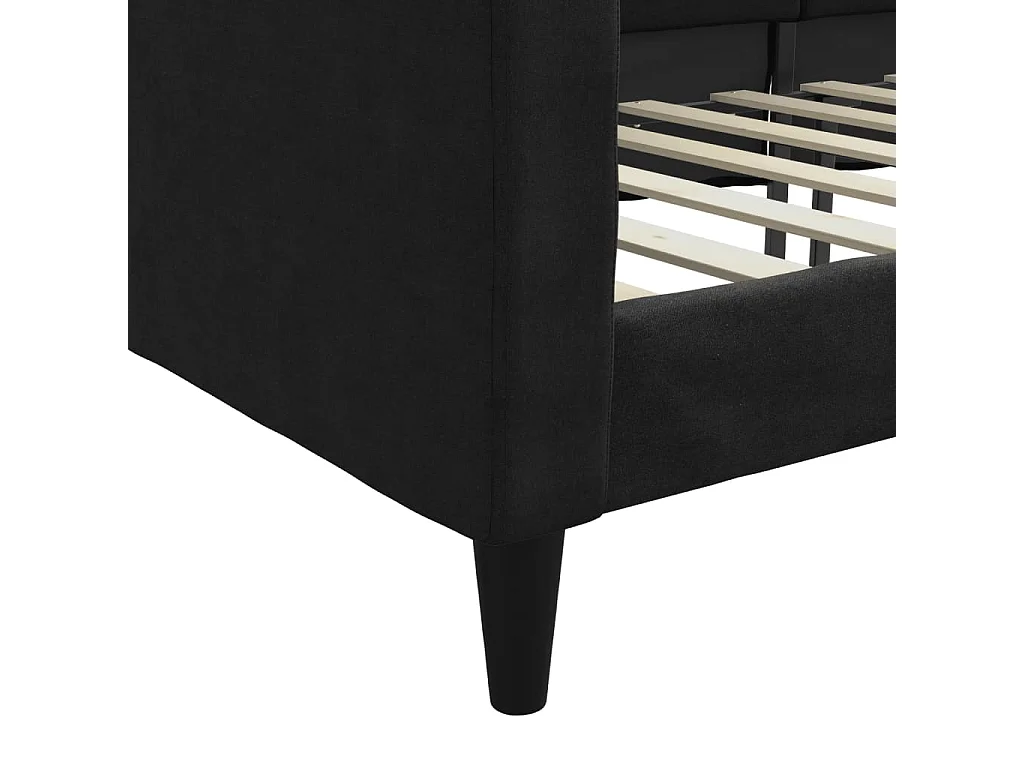 Divano letto senza materasso in tessuto nero 90x190 cm