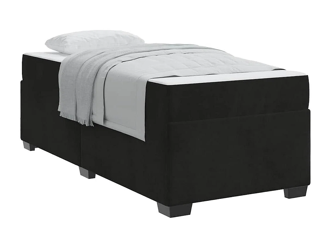 Estructura de cama con colchón con colchón Negro 90 x 200 cm Terciopelo