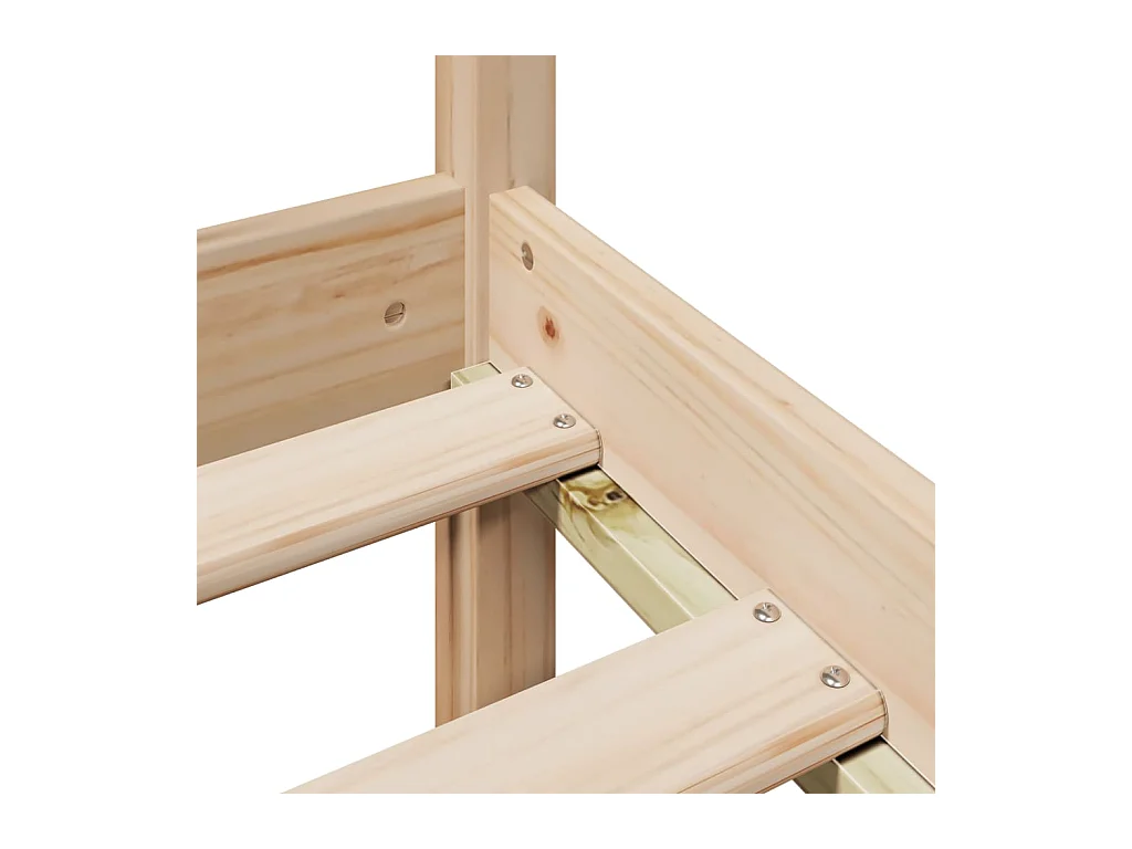 Lit bibliothèque sans matelas 140x190 cm bois de pin massif