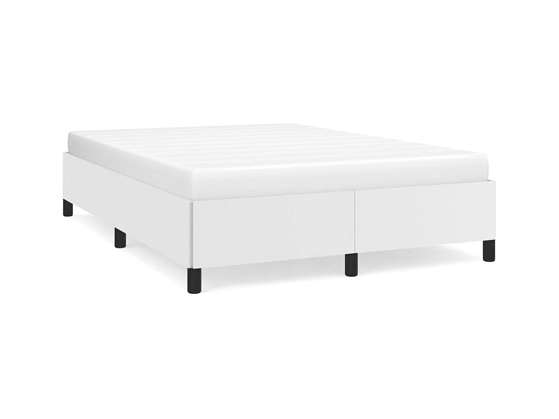 Estructura de cama sin colchón blanco 140x190 cm símil piel