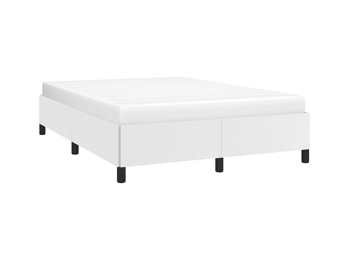 Estructura de cama sin colchón blanco 140x190 cm símil piel