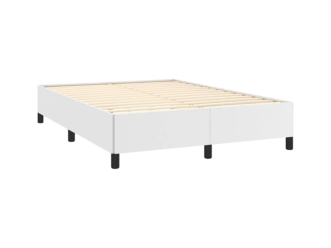 Estructura de cama sin colchón blanco 140x190 cm símil piel