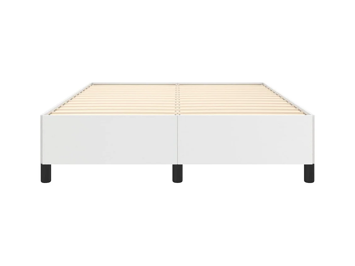 Estructura de cama sin colchón blanco 140x190 cm símil piel