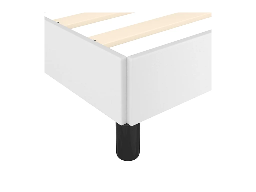 Estructura de cama sin colchón blanco 140x190 cm símil piel