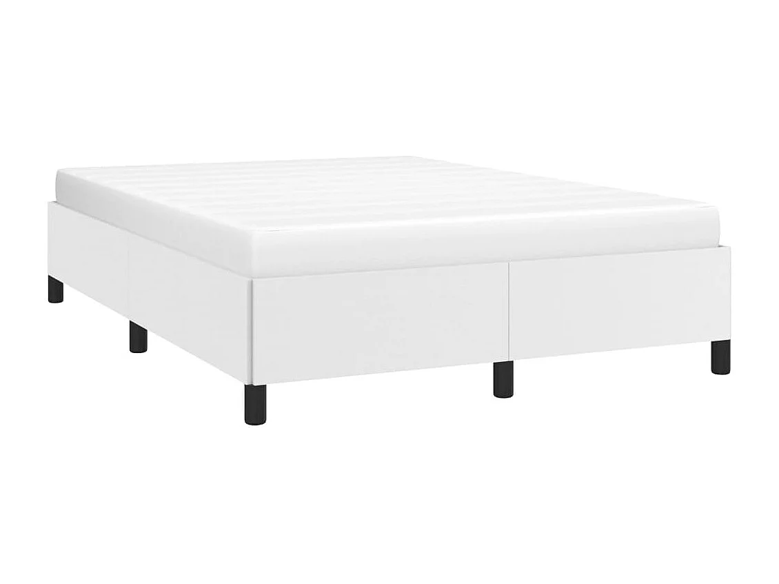 Cadre de lit sans matelas blanc 140x190 cm similicuir