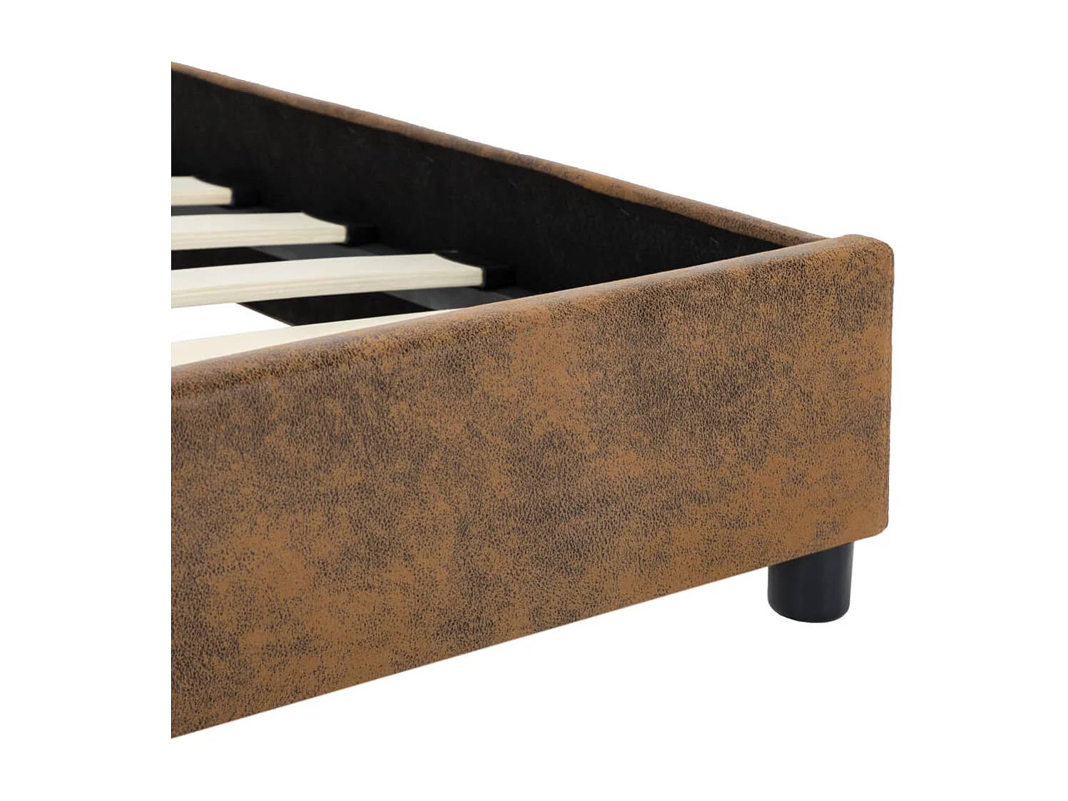 Cadre de lit sans matelas marron similicuir daim 160x200 cm