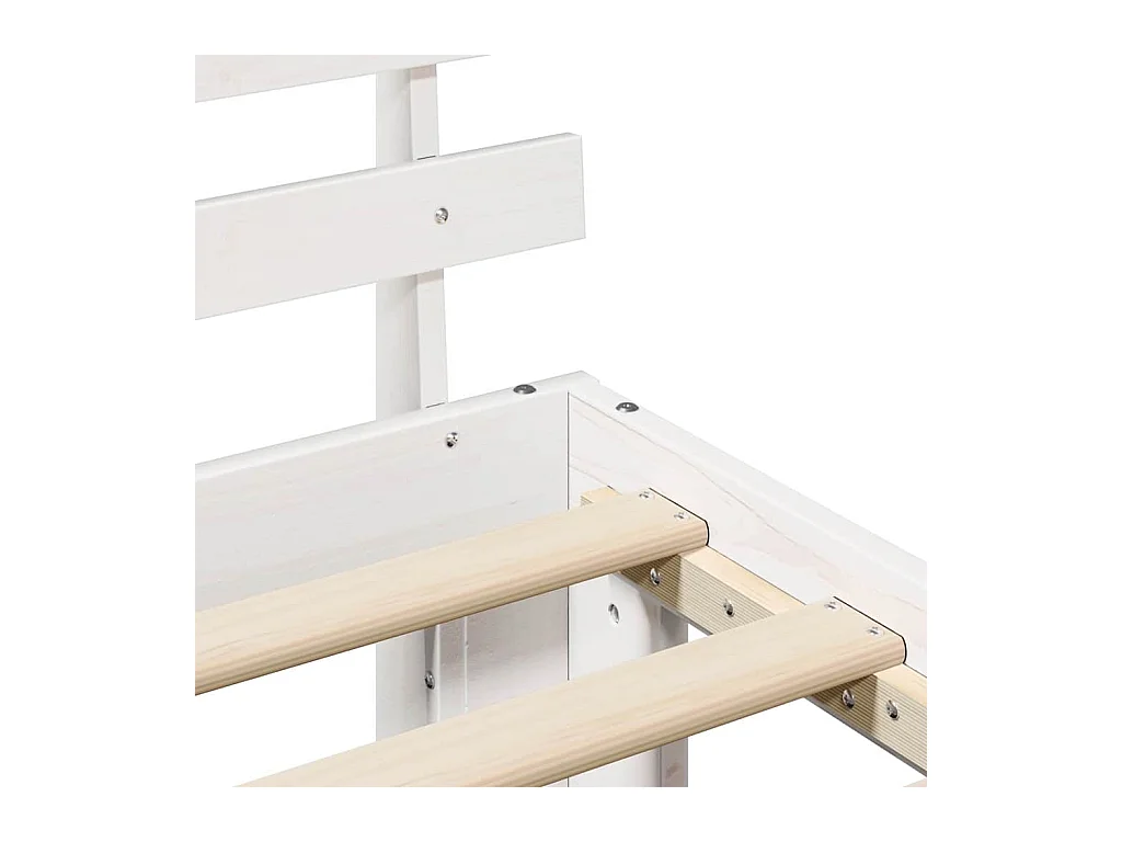 Wit bedframe 135 x 190 cm Massief grenenhout