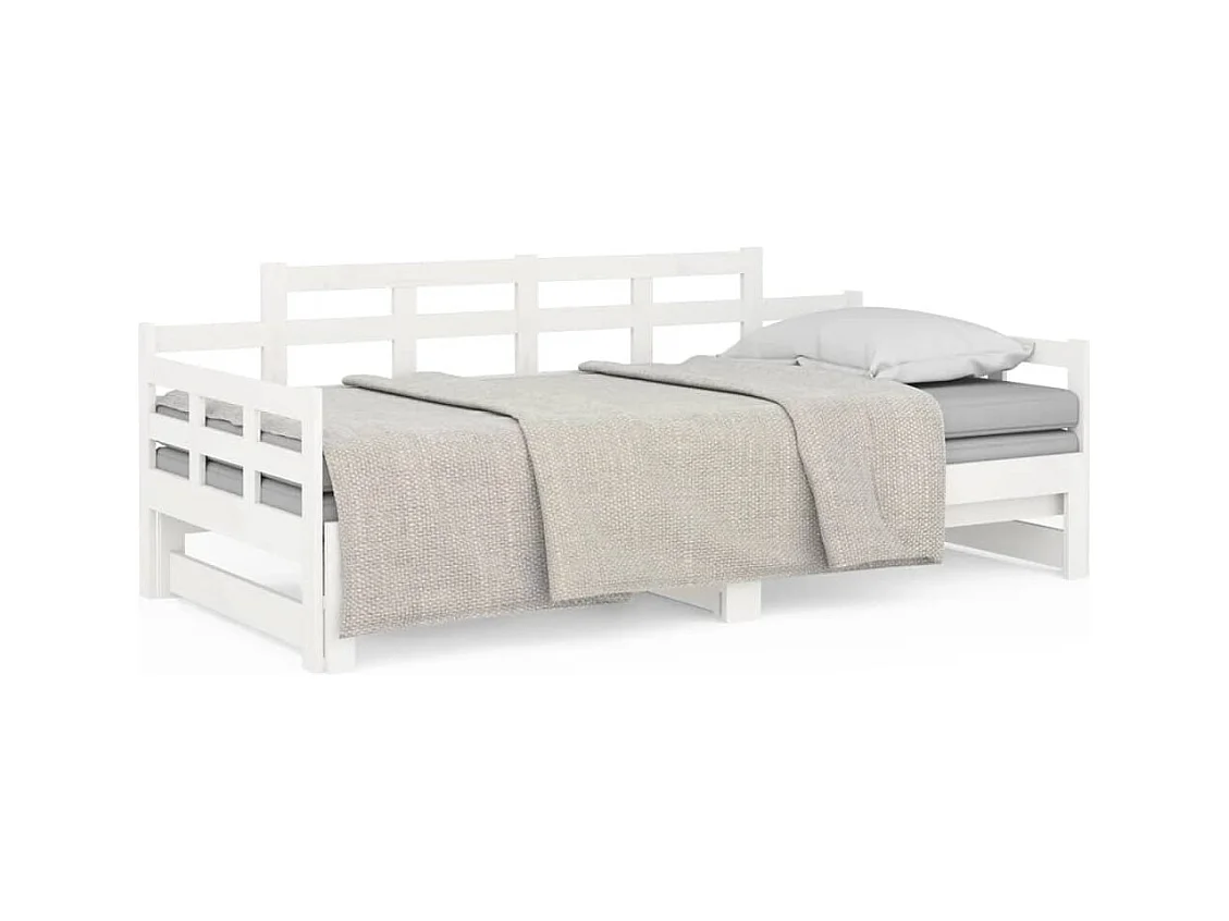 Schuifbed zonder matras wit 2x(90x200) cm
