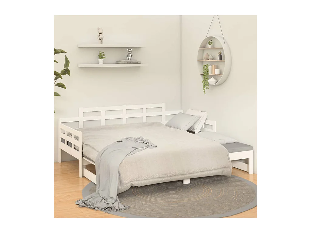 Schuifbed zonder matras wit 2x(90x200) cm