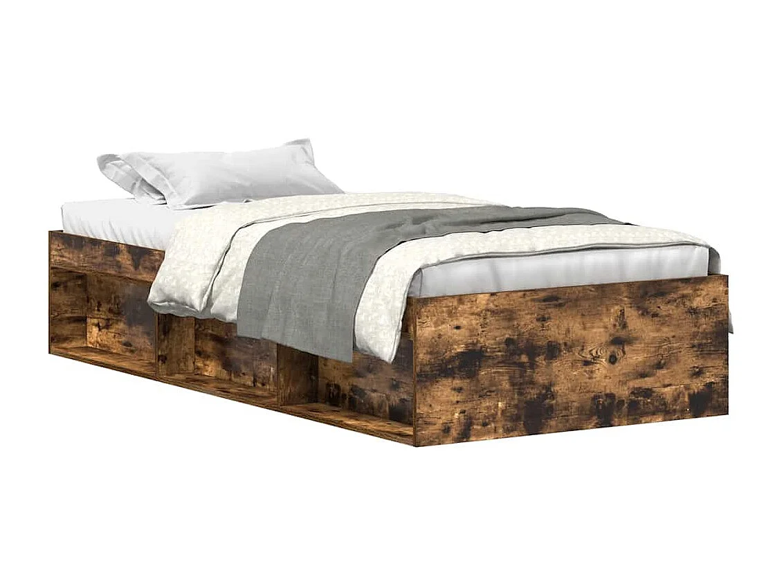 Cadre de lit sans matelas chêne fumé 90x200 cm