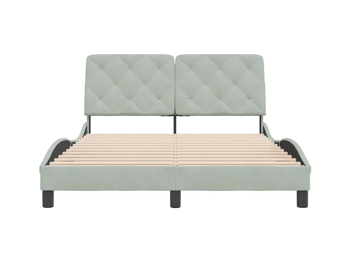 Bedframe zonder matras lichtgrijs 120x200 cm fluweel