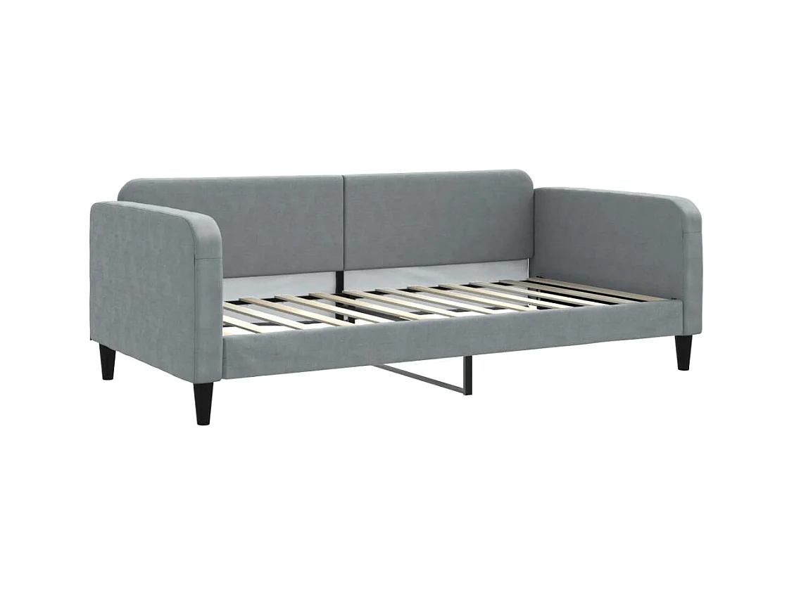 Lit de jour avec gigogne sans matelas gris clair 100x200 cm