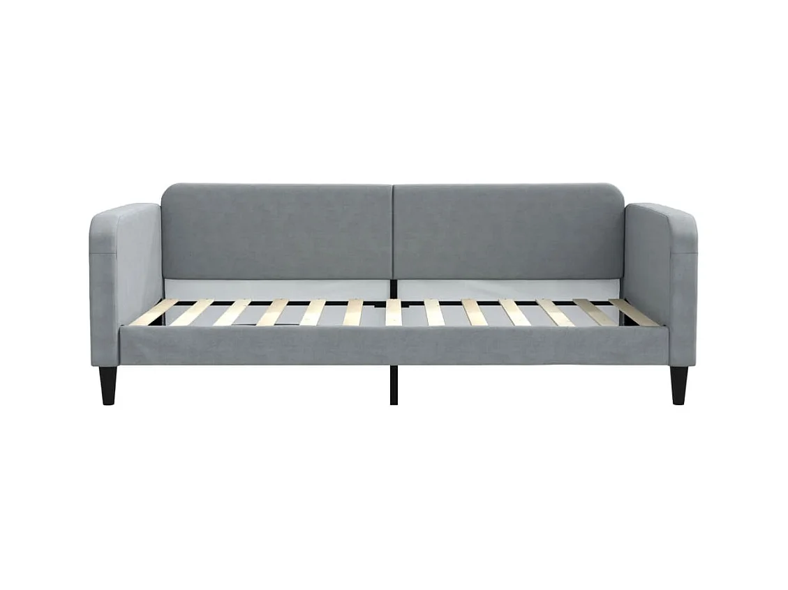 Lit de jour avec gigogne sans matelas gris clair 100x200 cm