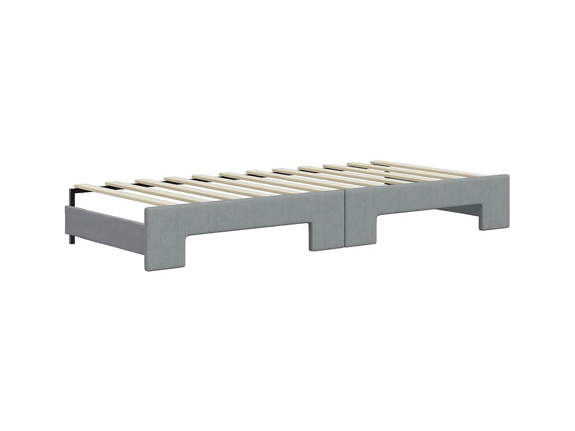 Lit de jour avec gigogne sans matelas gris clair 100x200 cm