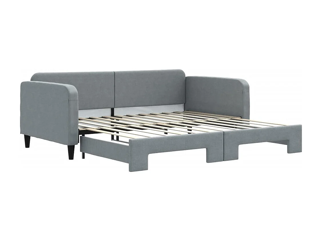 Cama de día con nido sin colchón gris claro 100x200 cm
