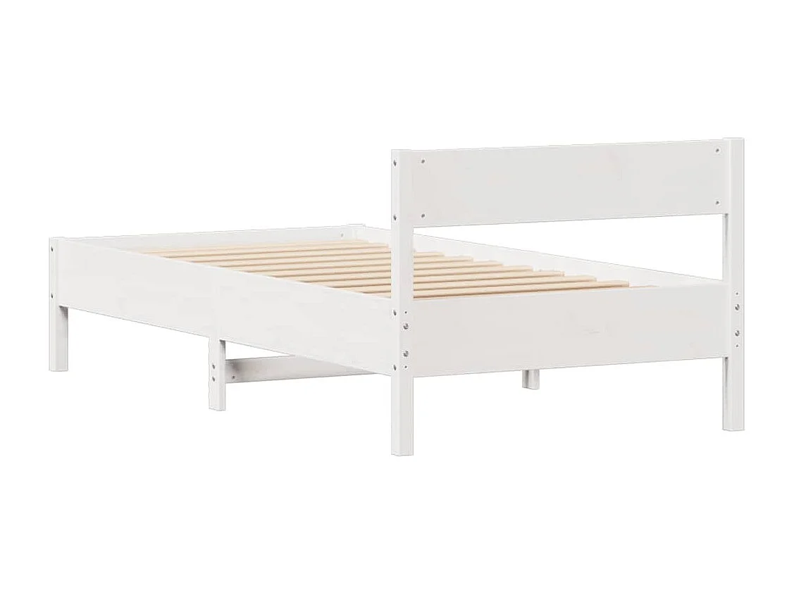 Cadre de lit sans matelas blanc 90x190 cm bois de pin massif