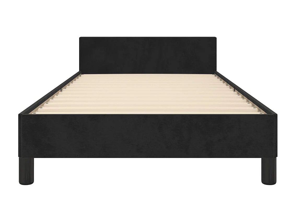 Cadre de lit sans matelas noir 90x200 cm velours