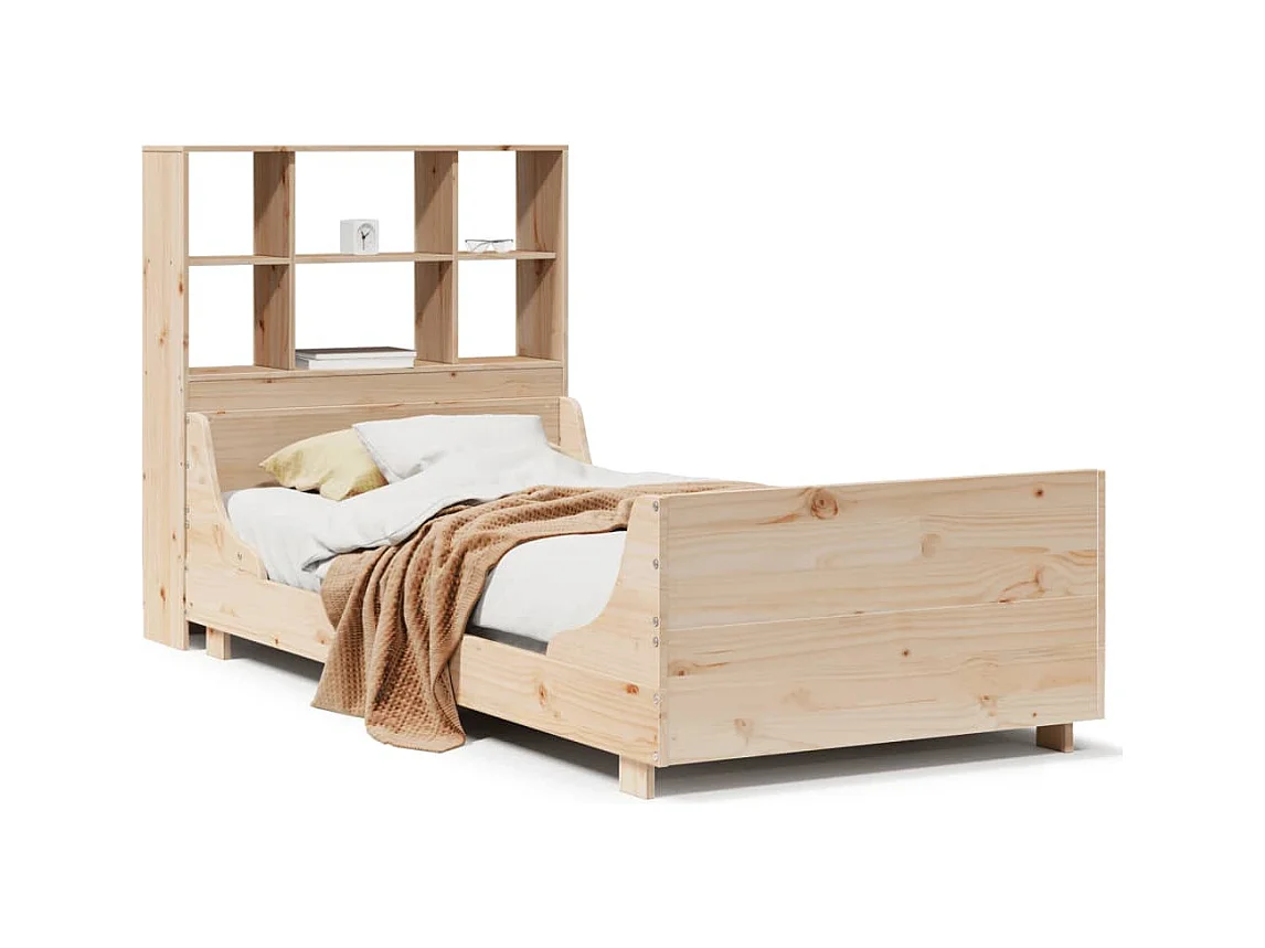 Bibliotheekbed zonder matras 90x200 cm massief hout