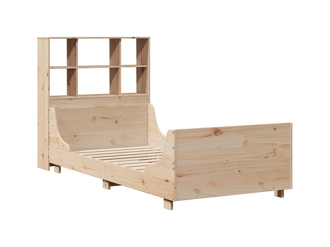 Bibliotheekbed zonder matras 90x200 cm massief hout