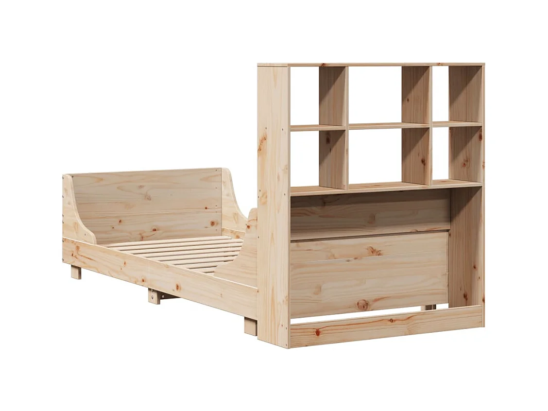Bibliotheekbed zonder matras 90x200 cm massief hout