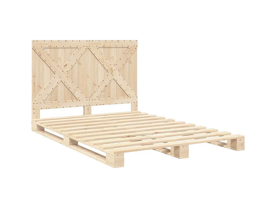 Bedframe zonder matras met massief houten hoofdeinde
