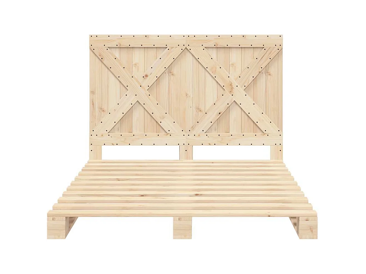 Bedframe zonder matras met massief houten hoofdeinde