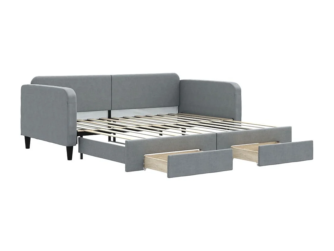Tagesbett mit Ausziehbett und Schubladen ohne Matratze 100x200 cm