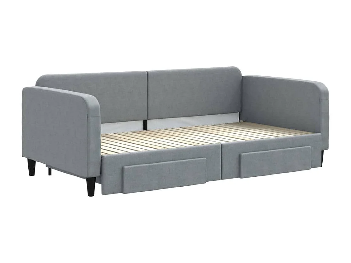 Tagesbett mit Ausziehbett und Schubladen ohne Matratze 100x200 cm