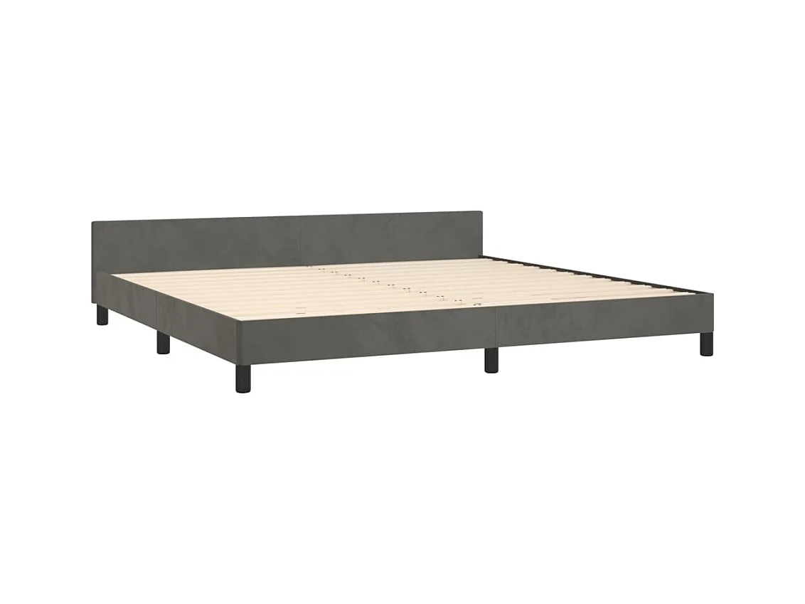 Struttura letto senza materasso grigio scuro 200x200 cm velluto