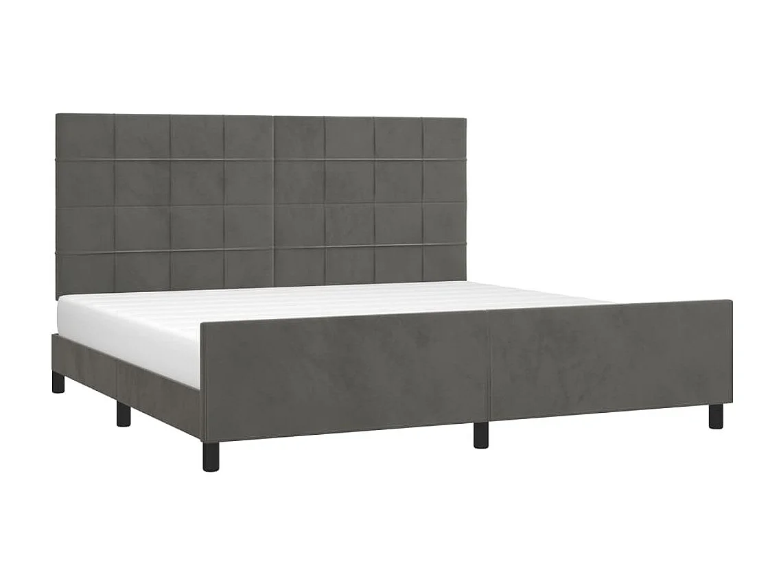 Struttura letto senza materasso grigio scuro 200x200 cm velluto