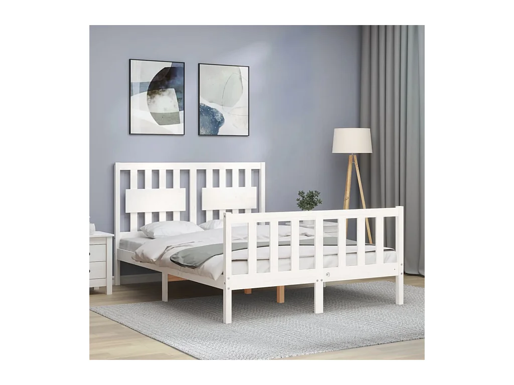 Bettgestell ohne Matratze weiß 120x200 cm Kiefer Massivholz