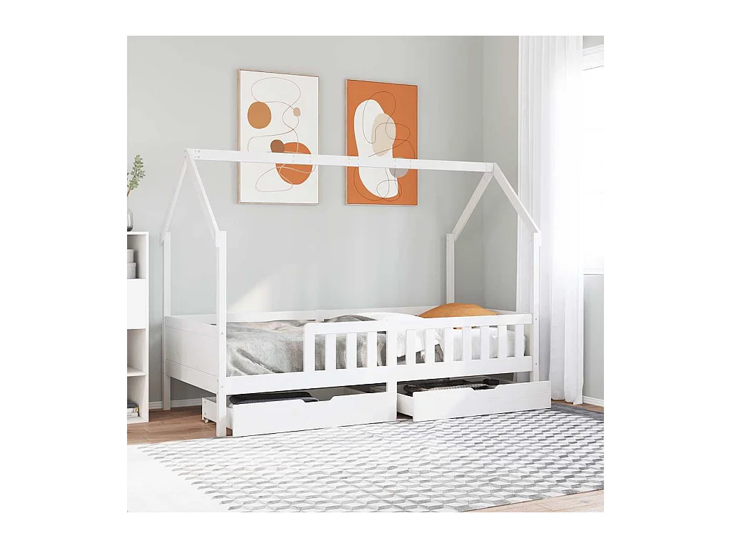 Kinderbedframe met lades zonder matras 80x200 cm hout
