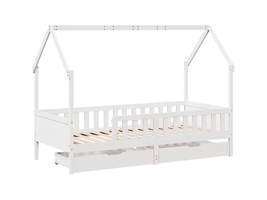 Kinderbedframe met lades zonder matras 80x200 cm hout