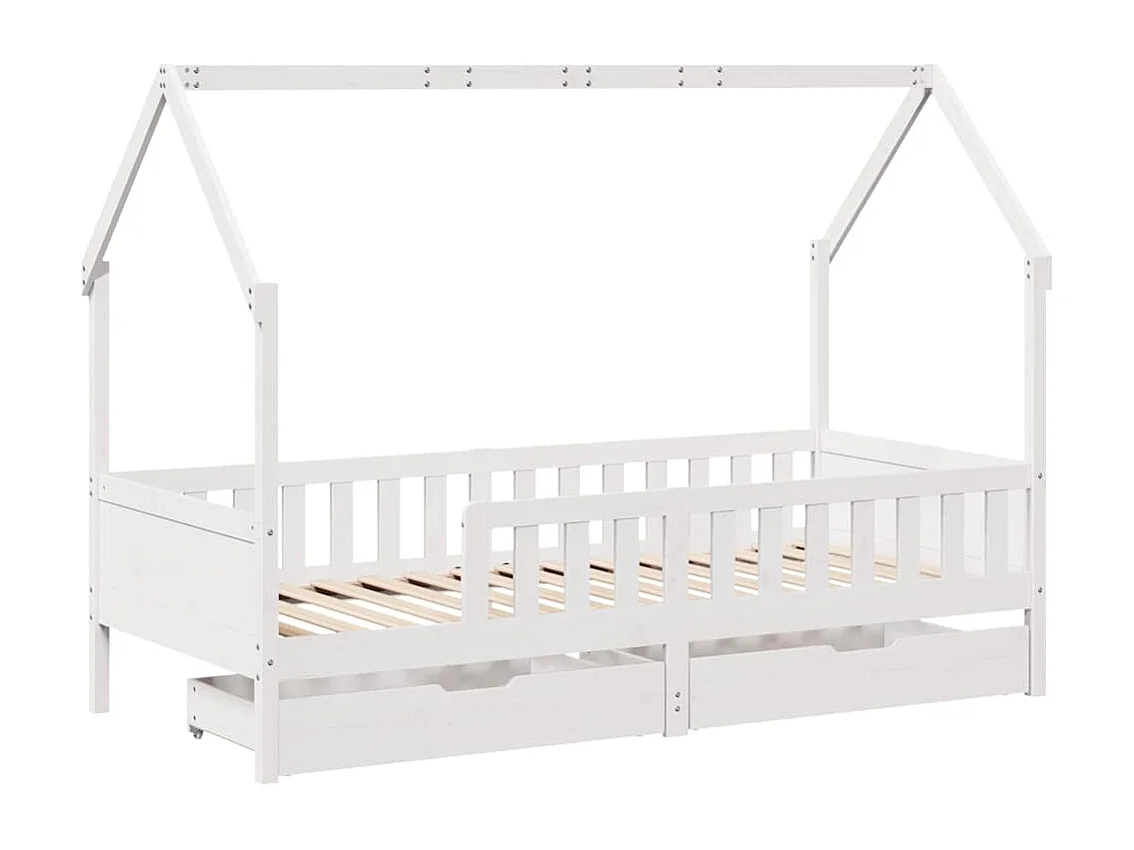 Struttura letto per bambini con cassetti senza materasso 80x200 cm in legno
