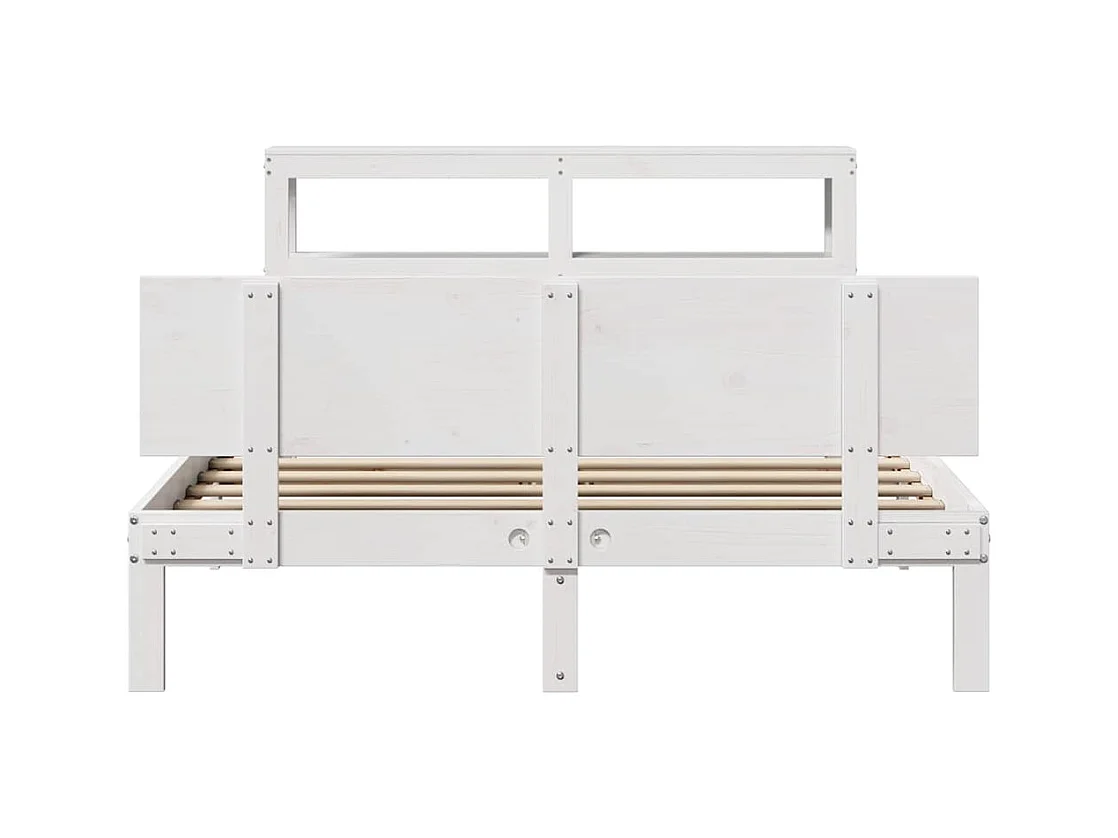 Cadre de lit avec tête de lit sans matelas blanc 120x190 cm