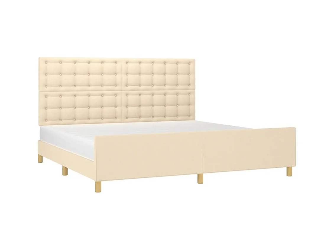 Struttura letto senza materasso crema 200x200 cm tessuto