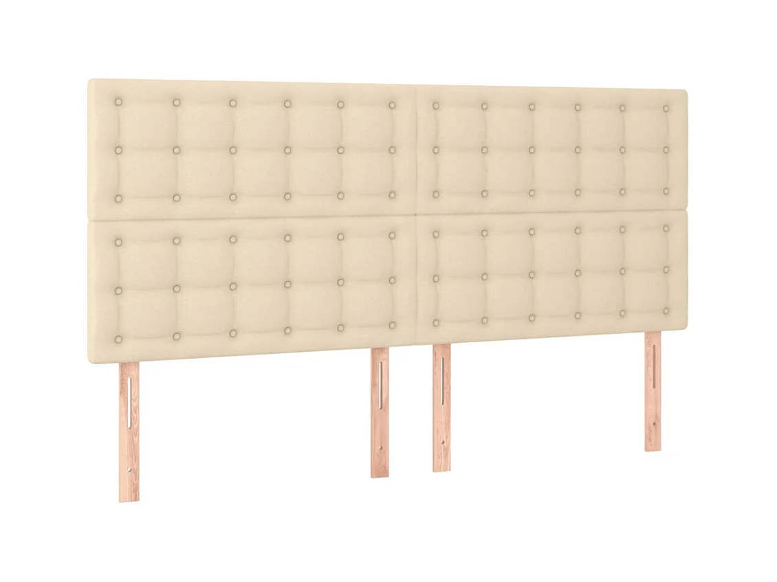 Struttura letto senza materasso crema 200x200 cm tessuto