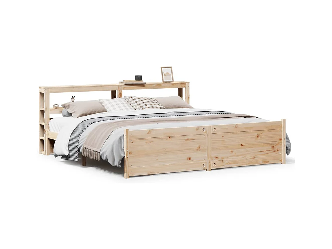 Struttura letto con testiera senza materasso 200x200 cm