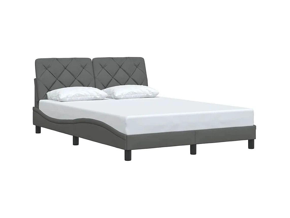 Struttura letto senza materasso grigio scuro tessuto 140x190 cm