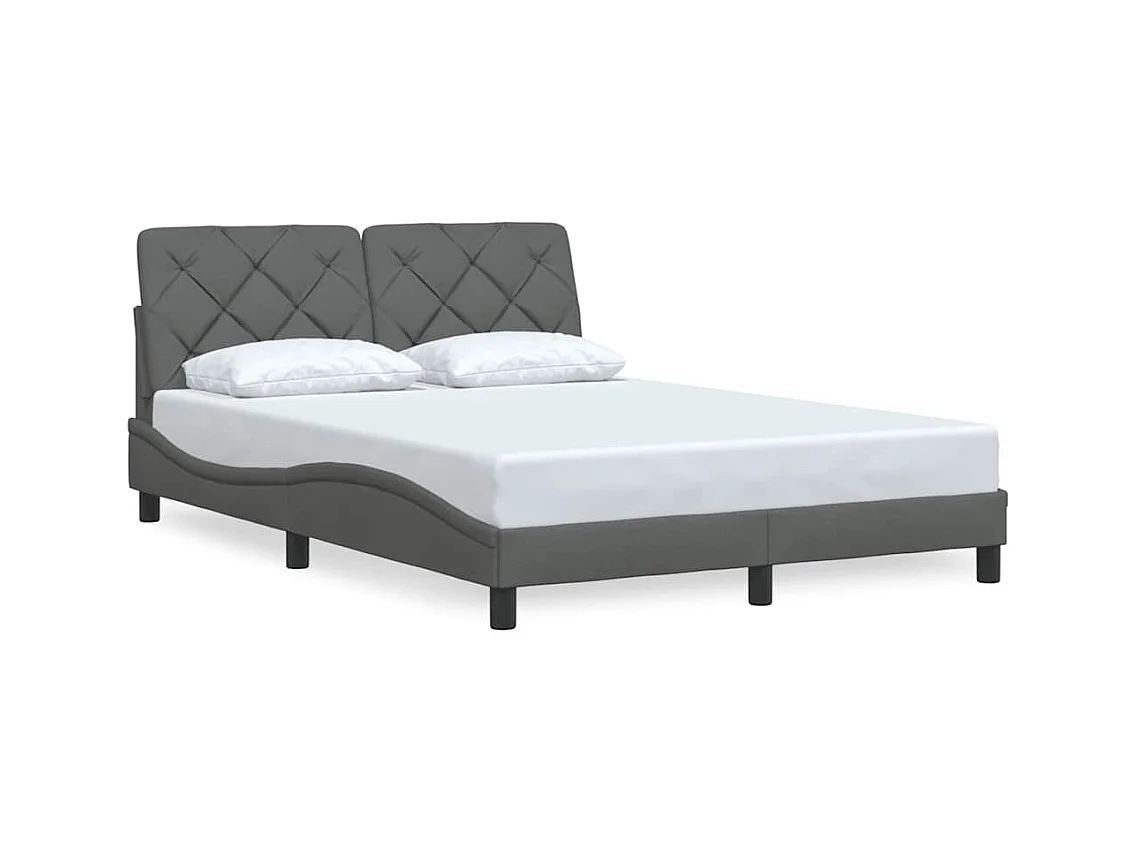 Struttura letto senza materasso grigio scuro tessuto 140x190 cm