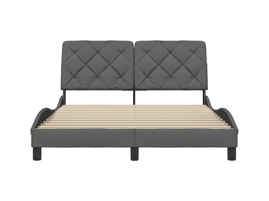 Struttura letto senza materasso grigio scuro tessuto 140x190 cm