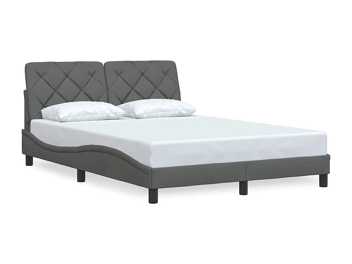 Struttura letto senza materasso grigio scuro tessuto 140x190 cm