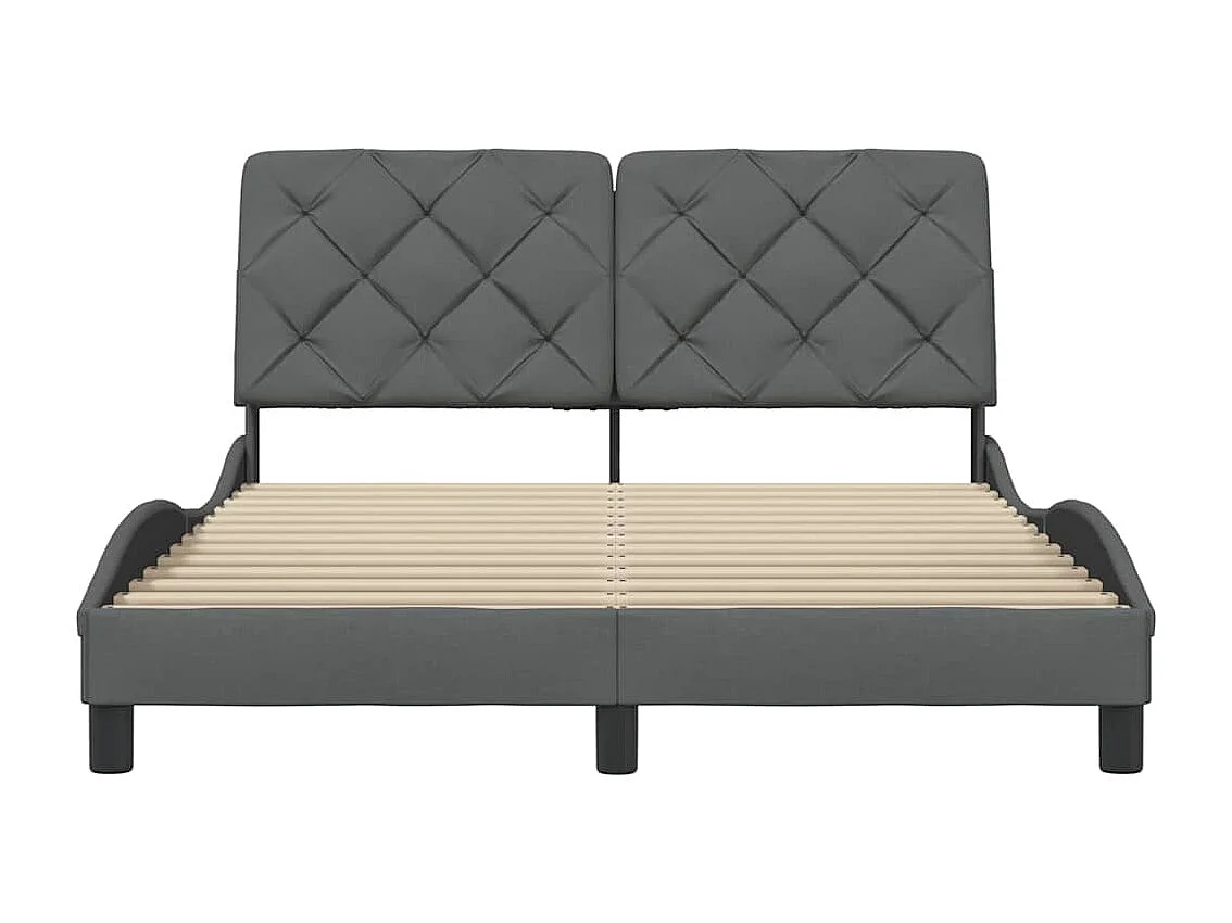 Struttura letto senza materasso grigio scuro tessuto 140x190 cm